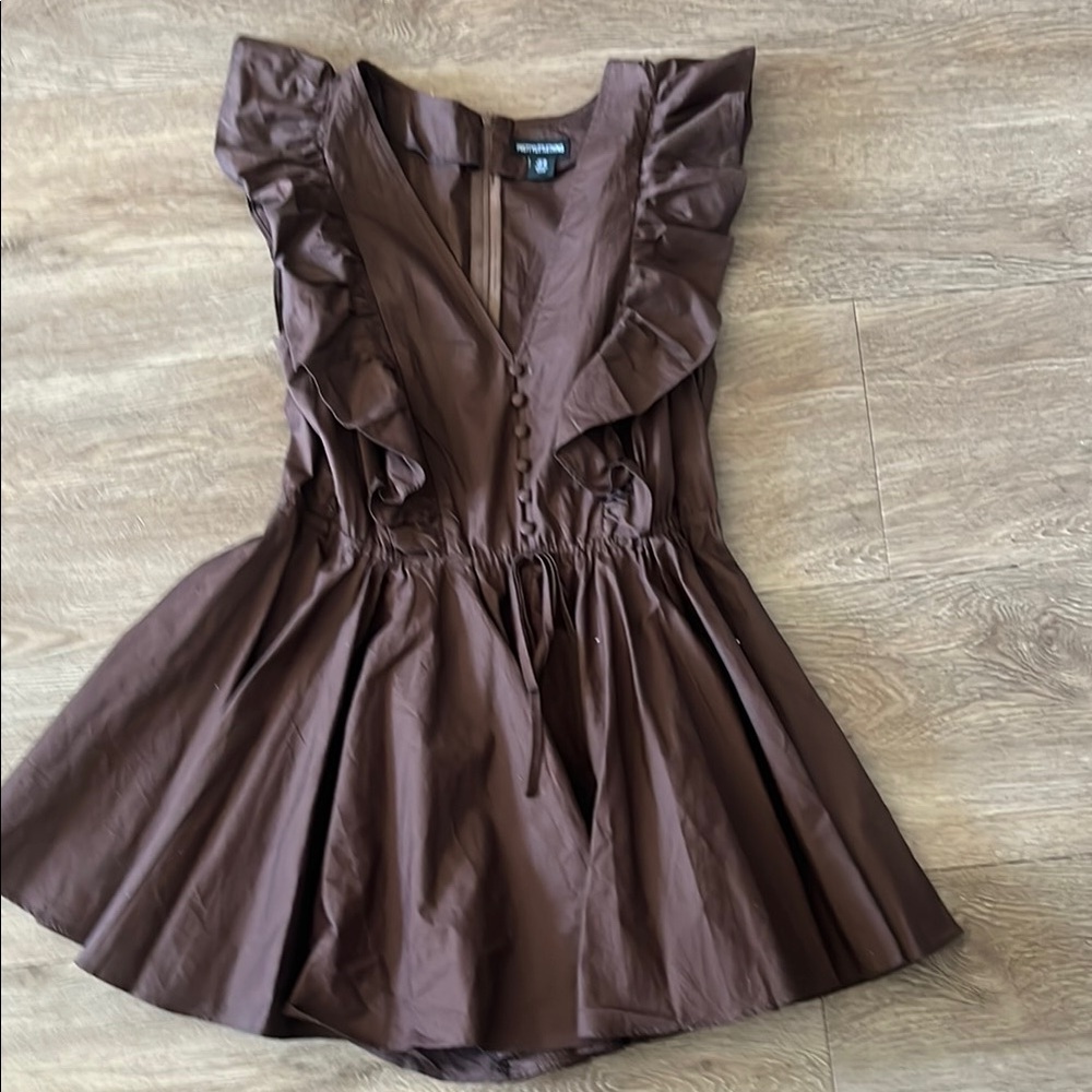 Pretty little Thing Brown Ruffle romper
